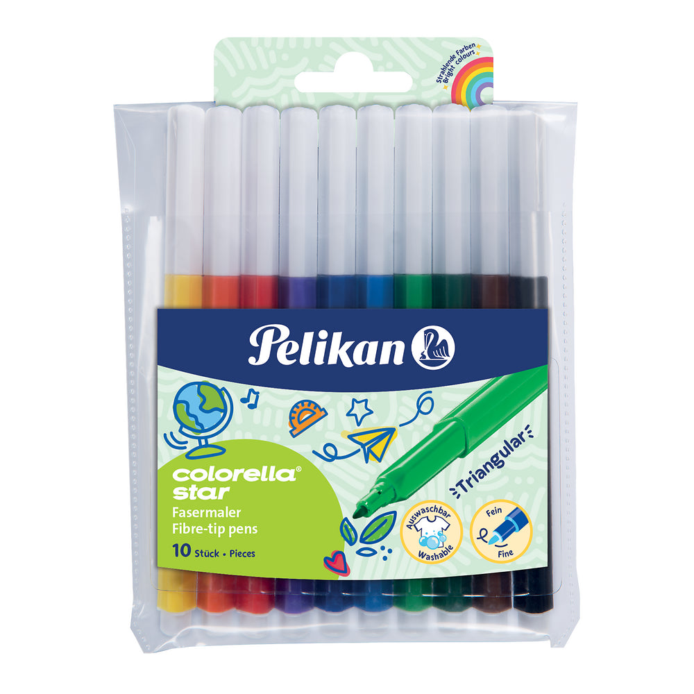 Pelikan Colorella Star Fibre Tip Pens, Pack of 10