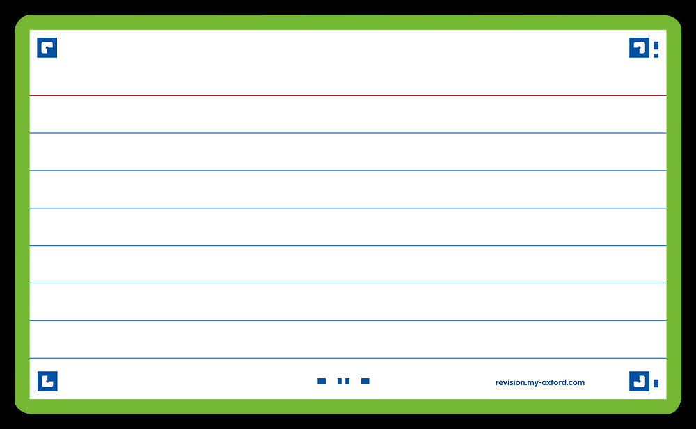 Oxford Flash Cards, Ruled with Green frame, 7.5x12.5, pack of 80