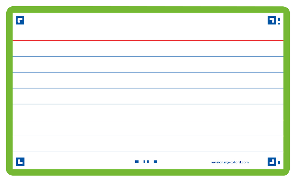 Oxford Green Flash Cards, Ruled, 7.5x12.5cm, Pack of 80