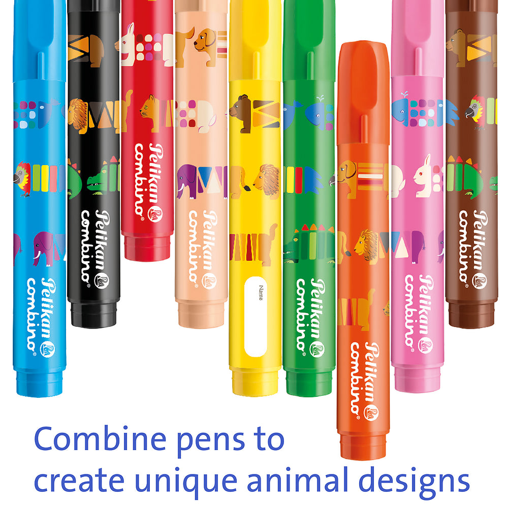 Pelikan Combino Fibre Tip Pens, Pack of 9