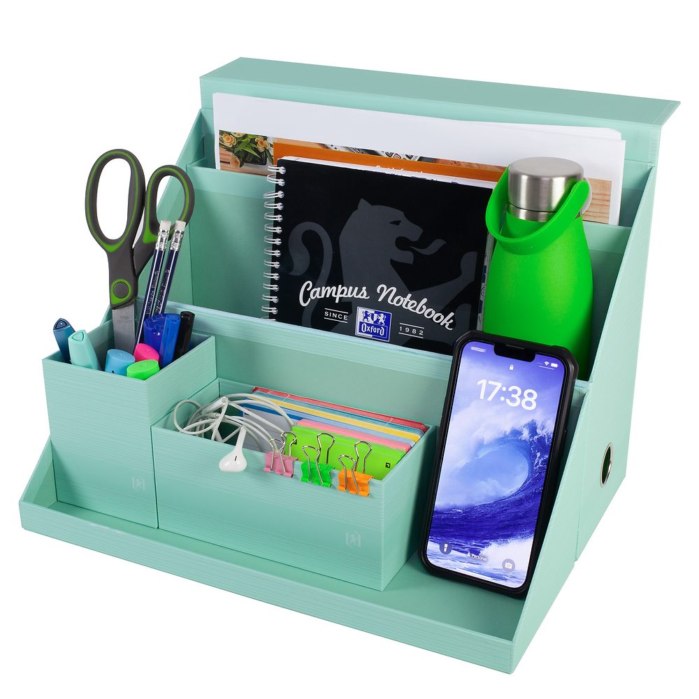 Oxford Desktop Organiser Spine 120 Laminated Card Pastel Green