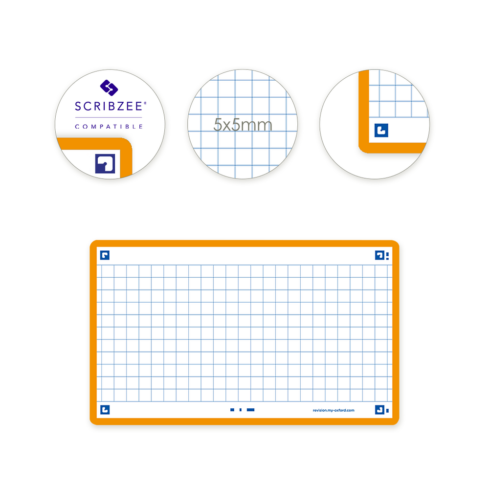 Oxford Orange Flash Cards, Squared, 7.5x12.5, Pack of 80