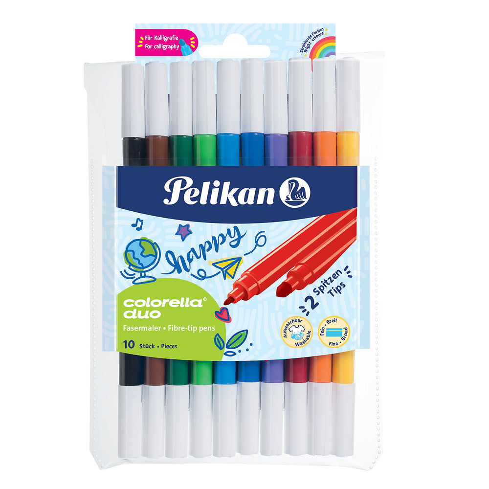 Pelikan Colorella Duo Fibre Tip Pens, Pack of 10