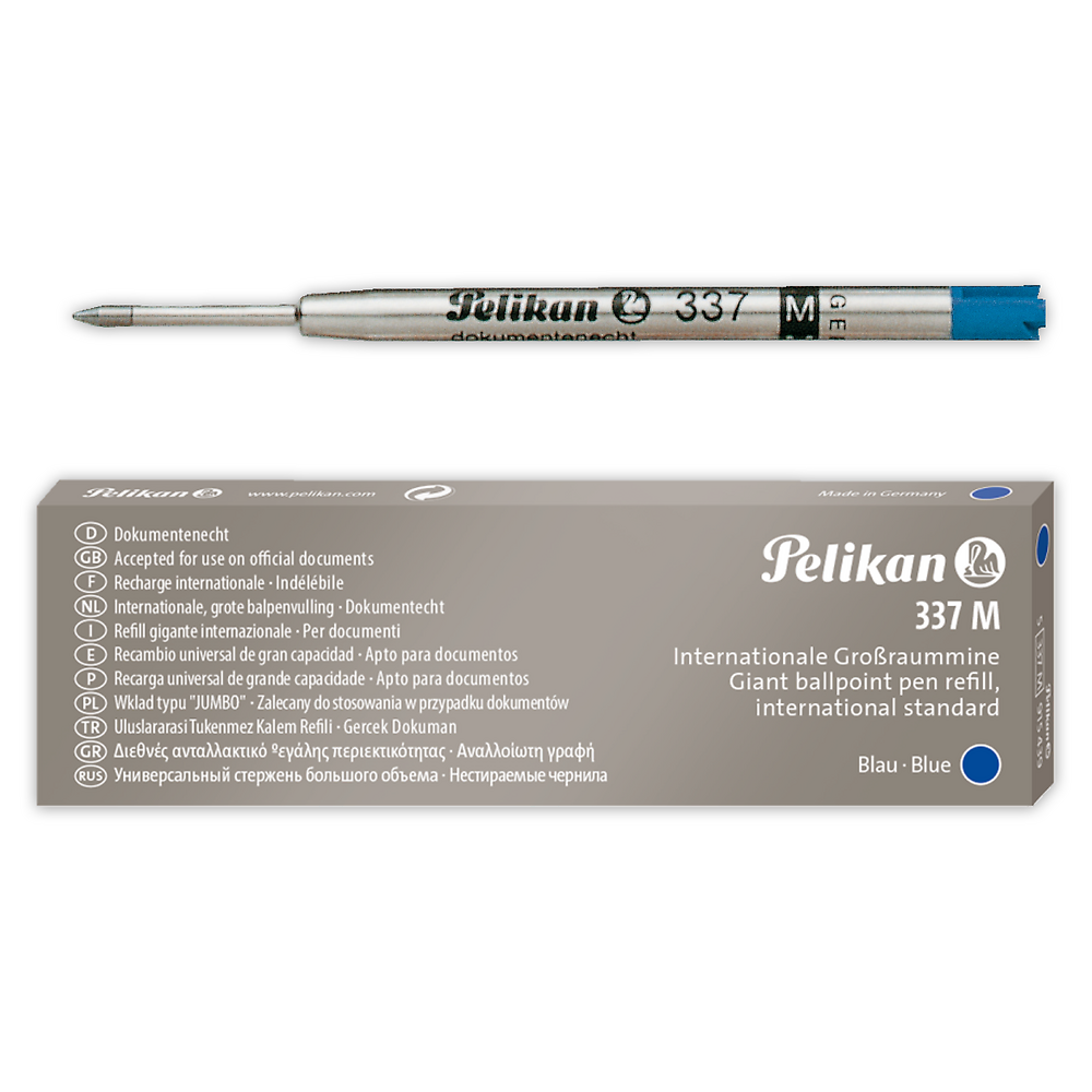 Pelikan Ballpoint Pen 337 Refills, Medium, Blue, Pack of 5