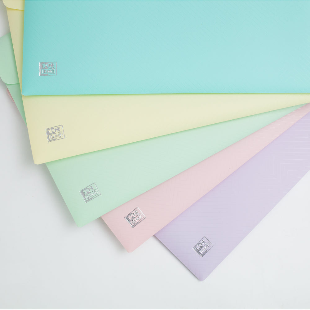Snap Wallet Oxford Urban A4 PP Assorted Pastel Colours x5