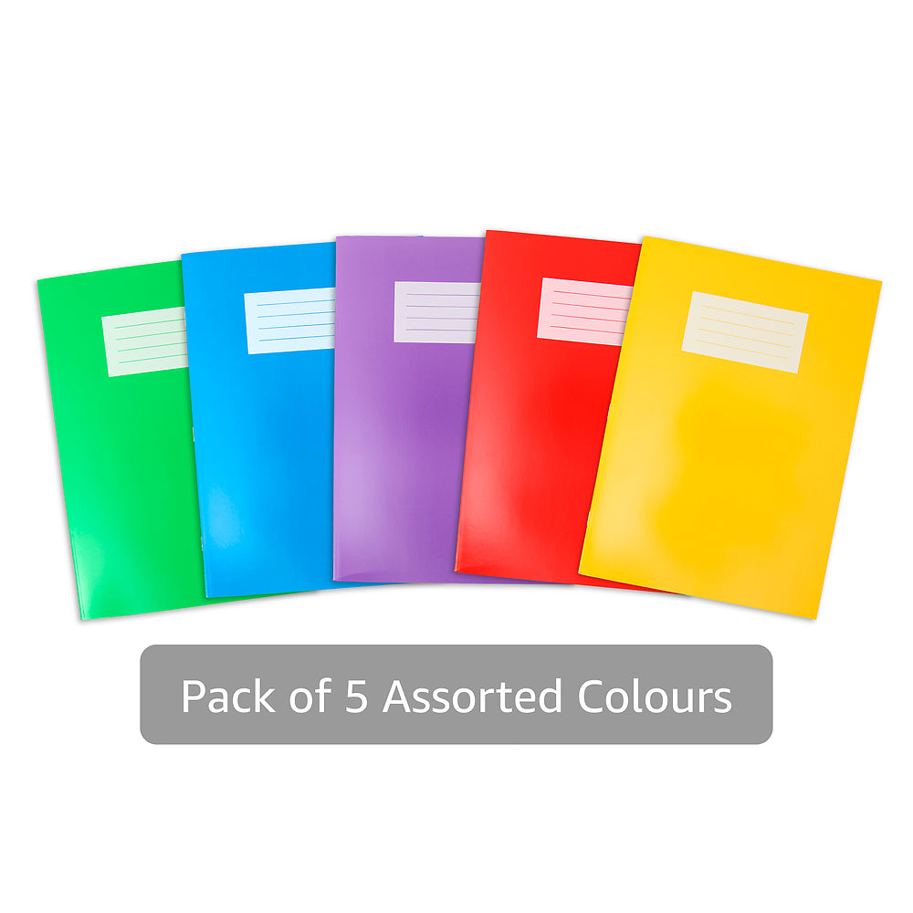 A4 Oxford 8mm Ruled and Margin Exercise Book 80 Page Assorted