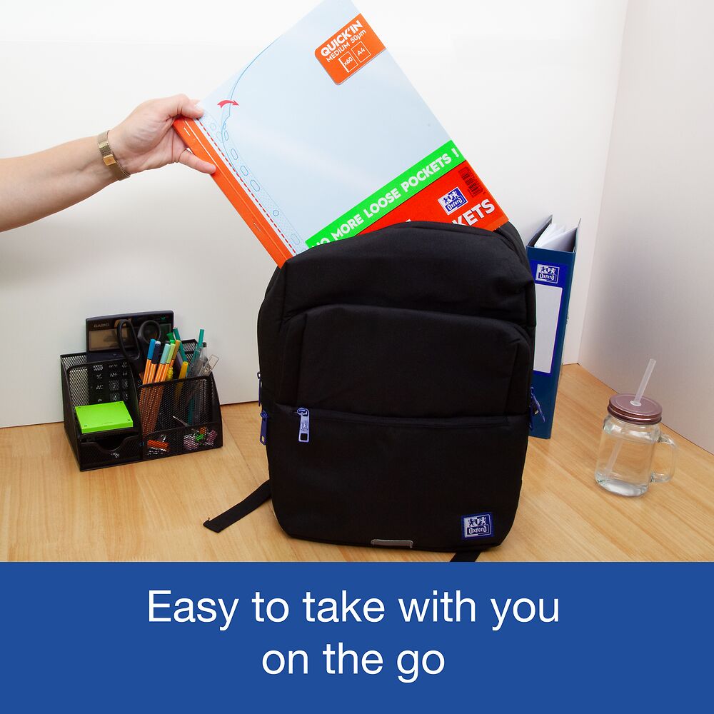 Oxford Pad of 60 A4 Quick'in Punched pockets, 50 micron clear