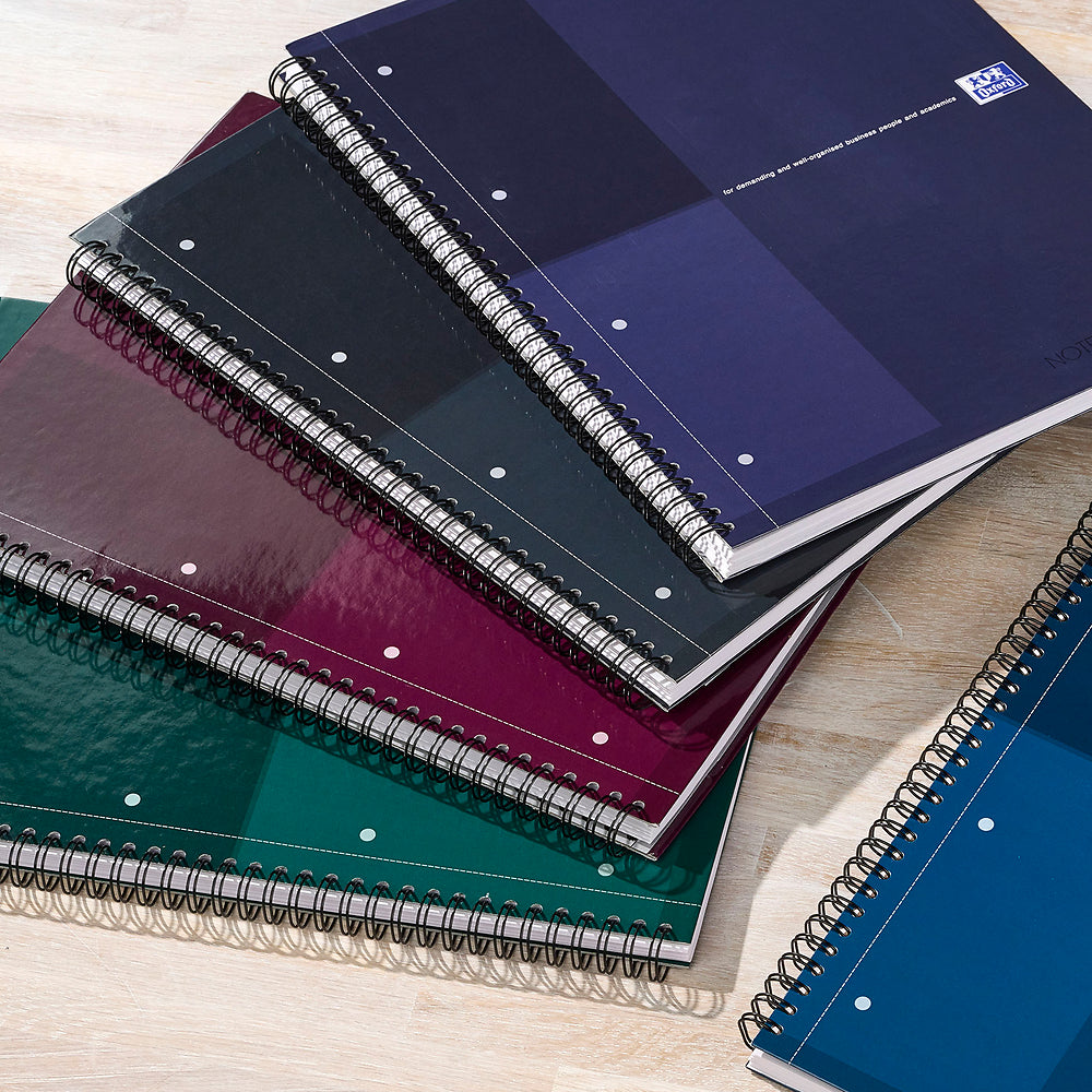 Oxford International Green A4+ Hardback Wirebound Notebook, Narrow Ruled, 160 Pages