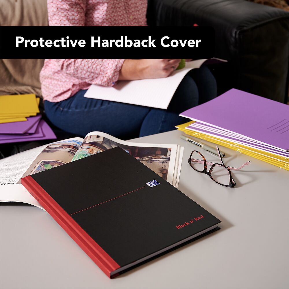 Oxford Black n' Red A6 Hardback Casebound Notebook Ruled 192 Pages