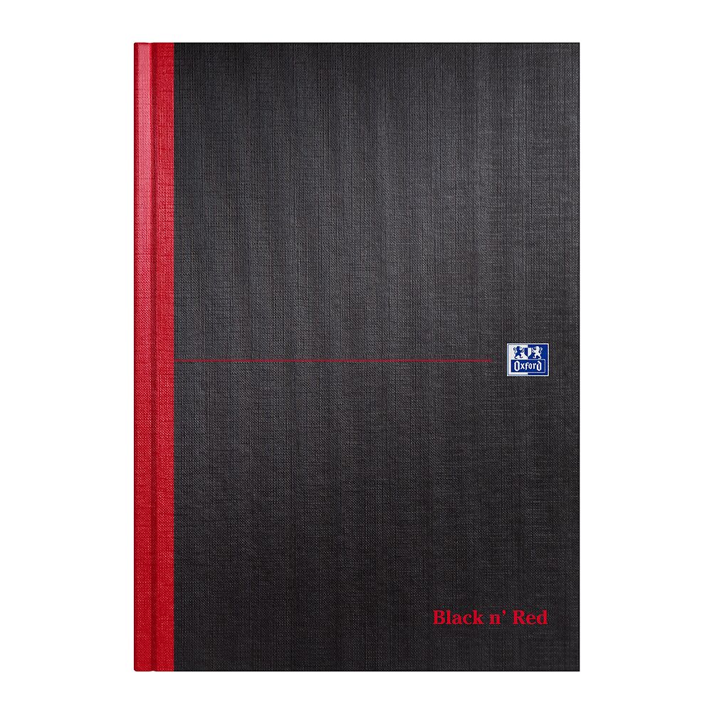 Black n' Red A4 Casebound Hardback Notebook - Ruled (1 Notebook)