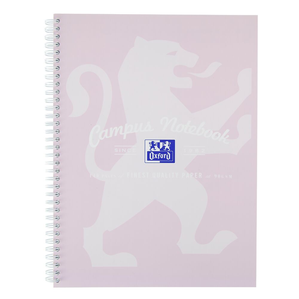 Oxford Campus Pastel Lavender A4+ Card Cover Wirebound Notebook Ruled with Margin 140 Pages