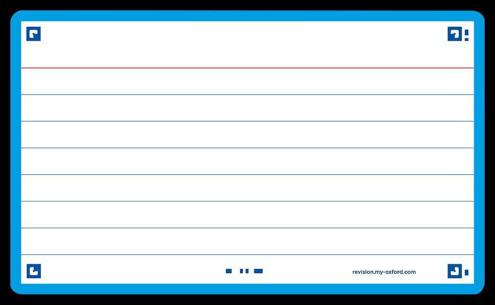 Oxford Flash Cards, Ruled with Aqua frame, 7.5x12.5, pack of 80