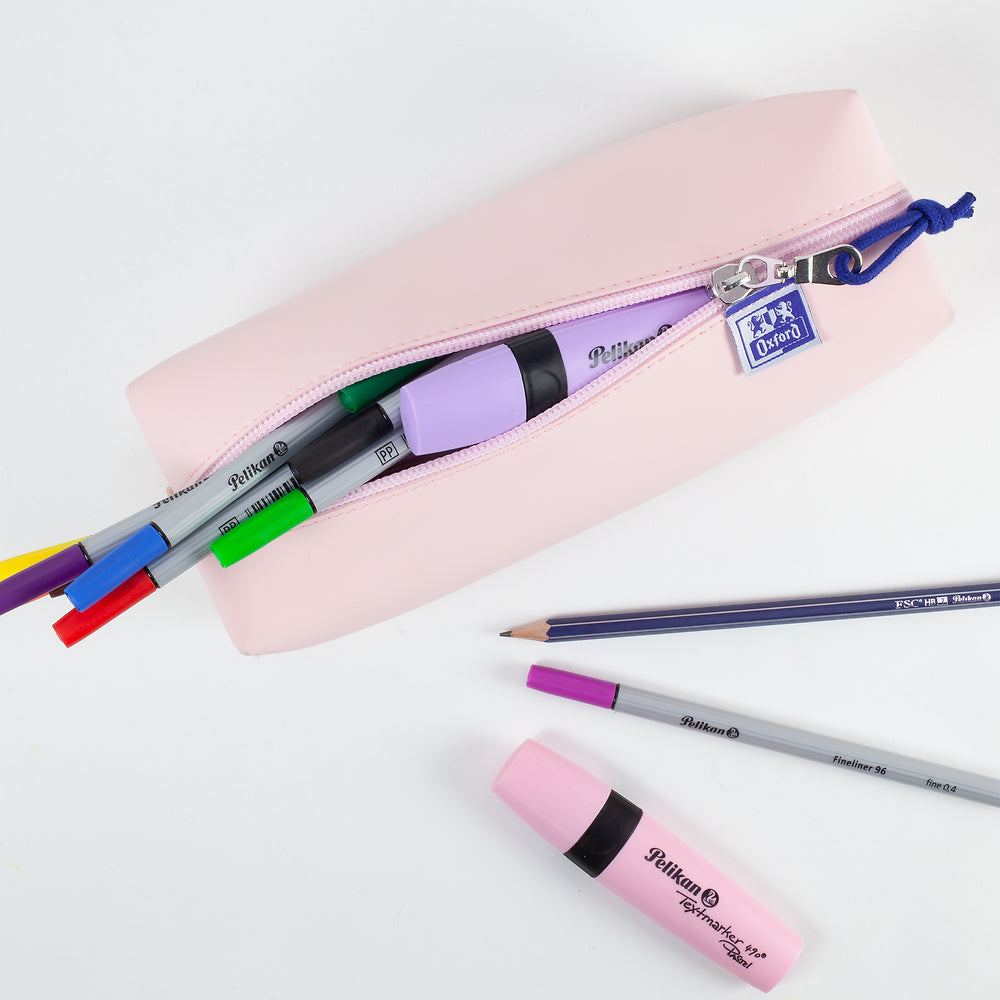 Oxford Pastel Pink Large Square Pencil Case