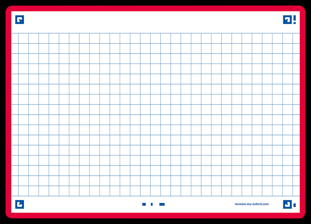 Oxford Flash Cards, Squared with Red frame, A6, pack of 80