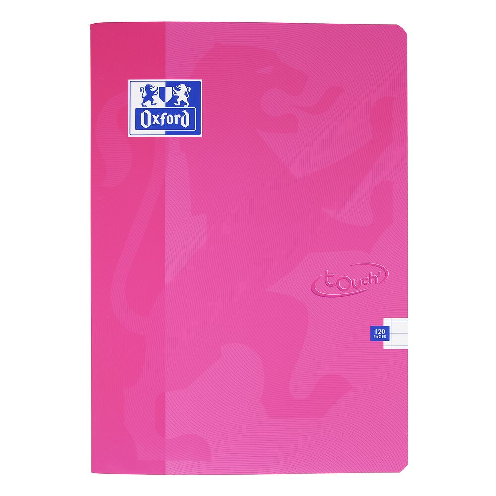 Oxford Touch A4 120 Page Softcover Stapled Notebook, Bright Pink