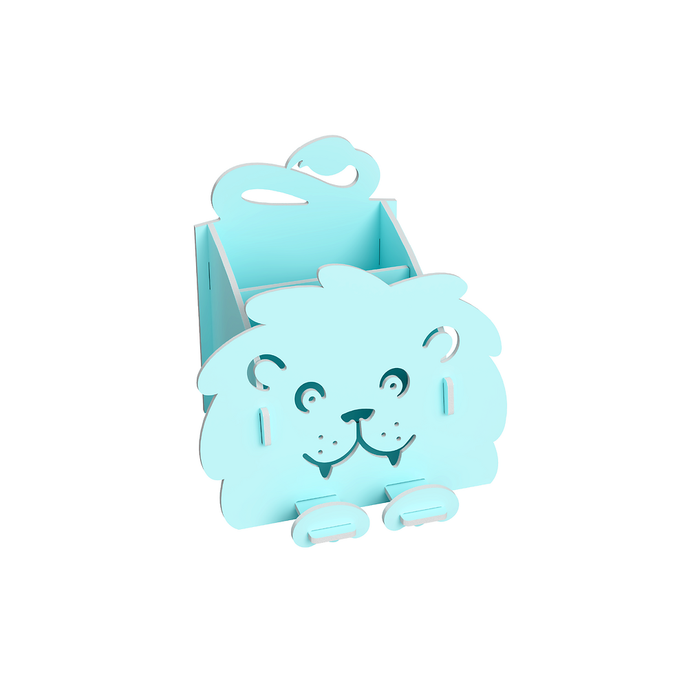Oxford Leo&Co Pen Holder Foam PP, Blue Lion