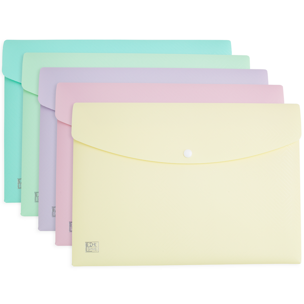 Snap Wallet Oxford Urban A4 PP Assorted Pastel Colours x5