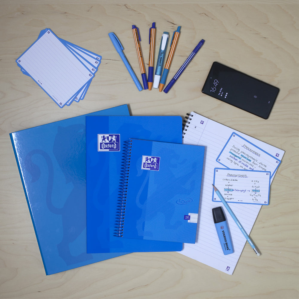 Oxford Touch A4 160 Page Wirebound Hardback Notebook, Aqua