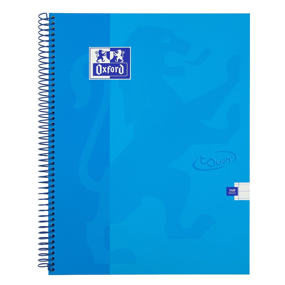 Oxford Touch A4 160 Page Wirebound Hardback Notebook, Aqua