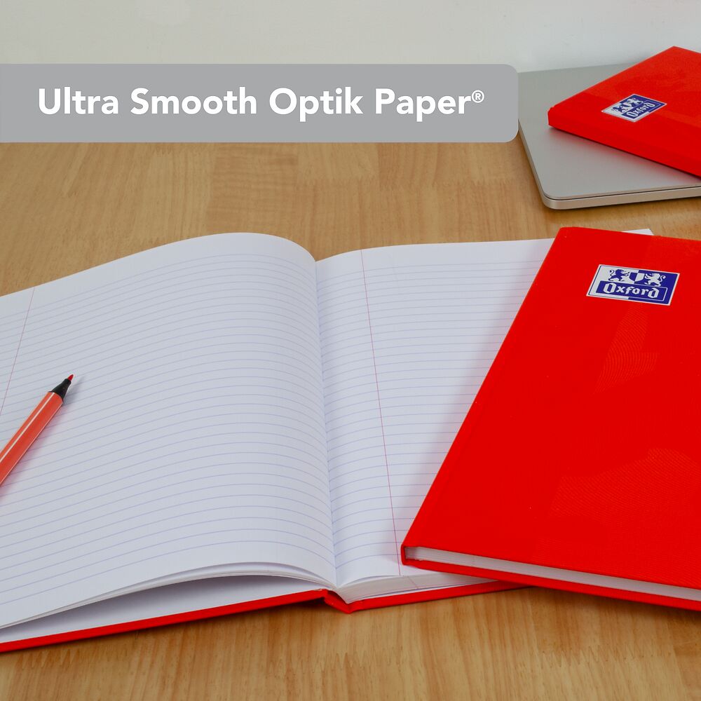 Oxford Touch Orange A4 Hardback Casebound Notebook Ruled with Margin 192 Pages