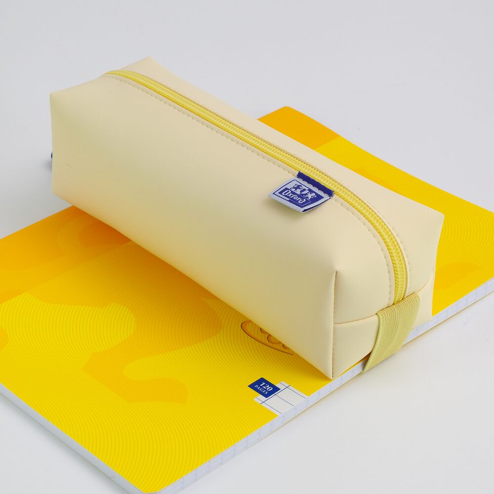 Oxford Large Square Pencil case, Pastel Yellow