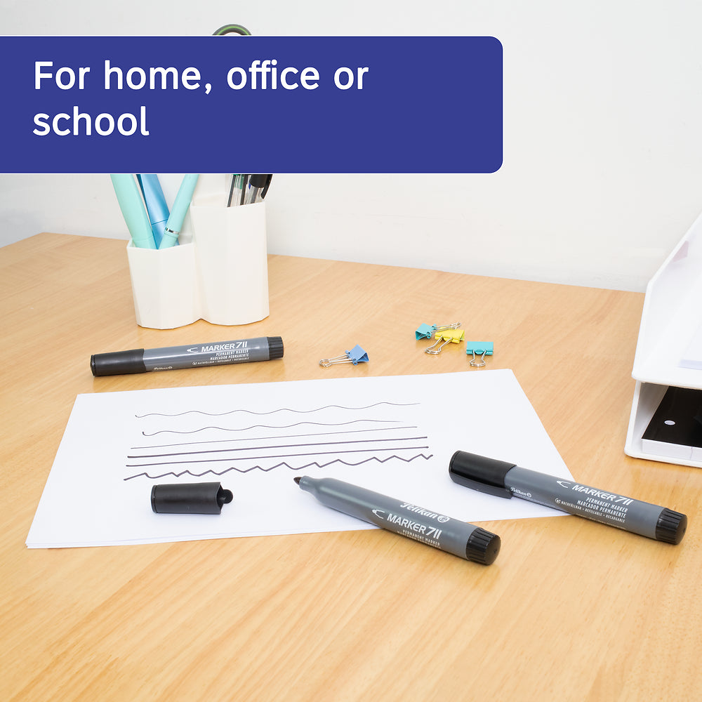 Pelikan Permanent Marker Pens, Black, Pack of 10