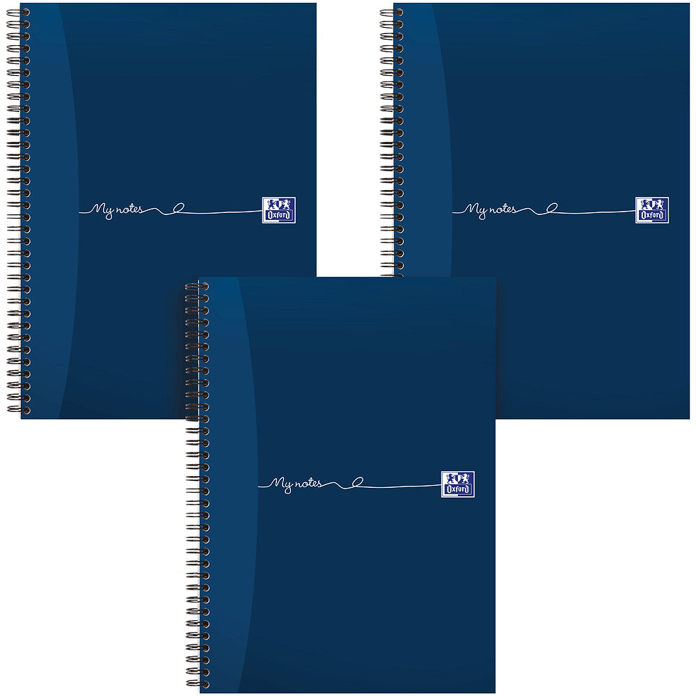 Oxford My Notes Navy Blue A5 Card Cover Wirebound Notebook, Ruled with 200 Pages