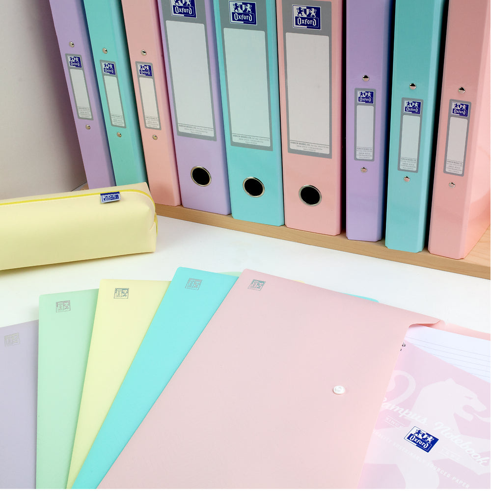 Snap Wallet Oxford Urban A4 PP Assorted Pastel Colours x5