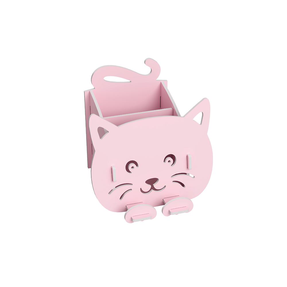 Oxford Leo&Co Pen Holder Foam PP, Pink Cat