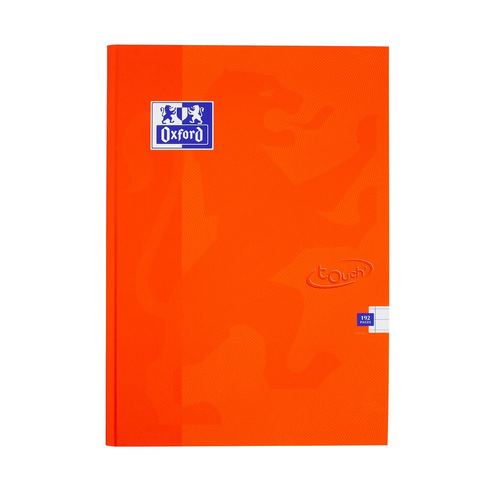 Oxford Touch Orange A4 Hardback Casebound Notebook Ruled with Margin 192 Pages