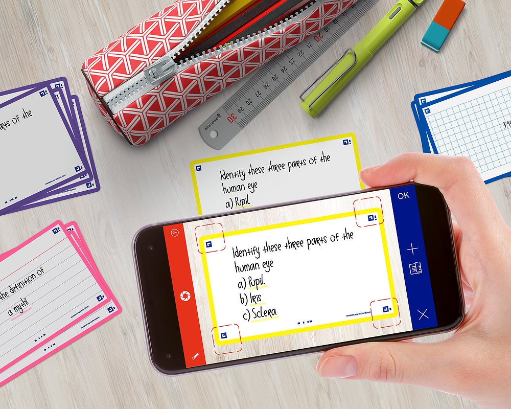 Oxford Flash Cards, Blank with Yellow frame, 7.5x12.5, pack of 80