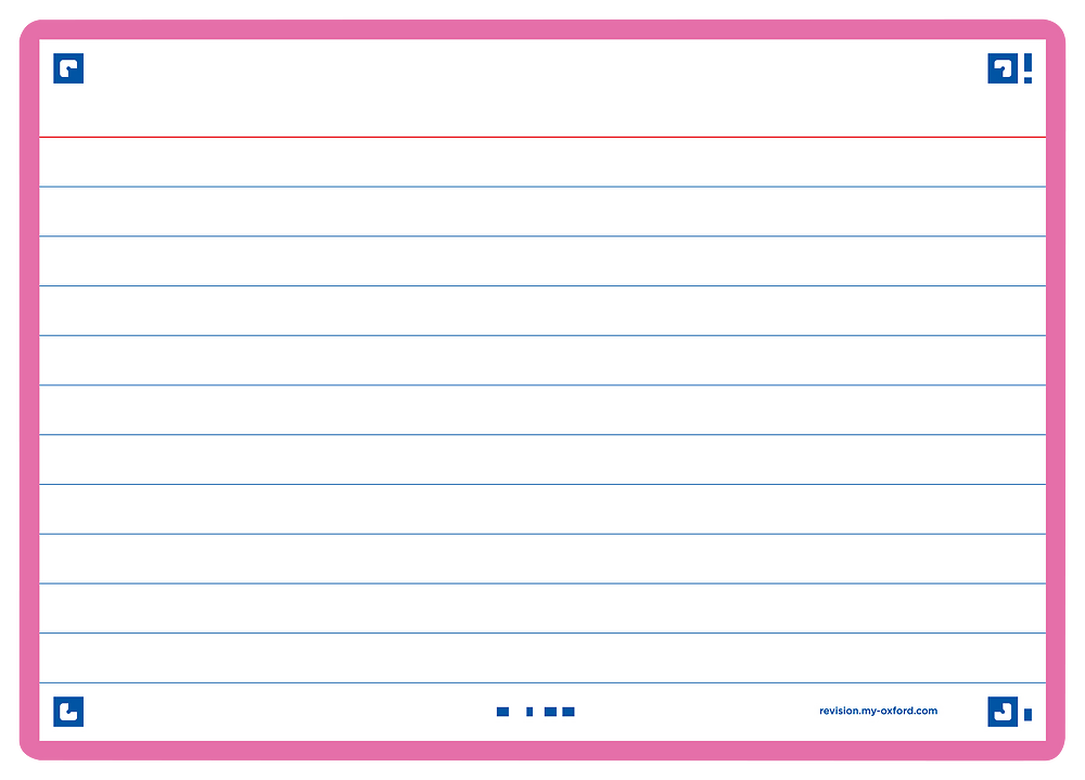 Oxford Bright Pink Flash Cards, Ruled, A6, Pack of 80