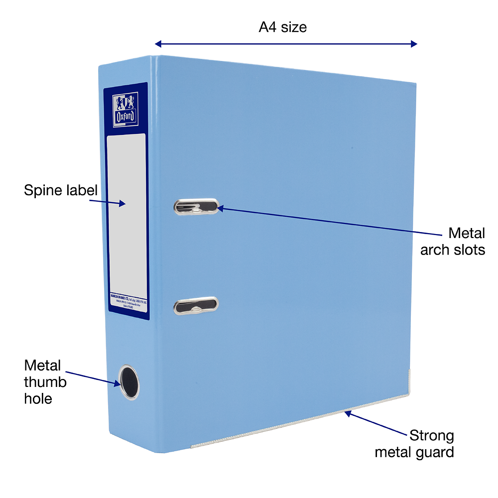 Oxford A4 Light Blue Lever Arch File
