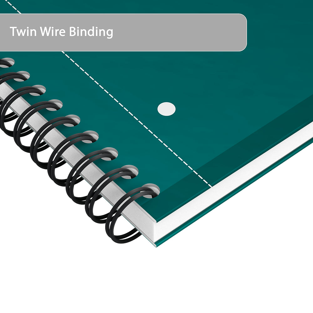 Oxford International Green A4+ Hardback Wirebound Notebook, Narrow Ruled, 160 Pages