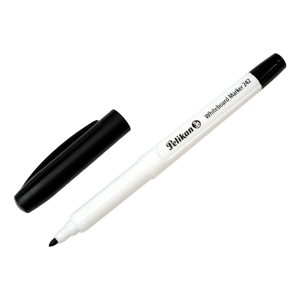 Pelikan Fine Tip Drywipe Whiteboard Markers, Black, Pack of 10