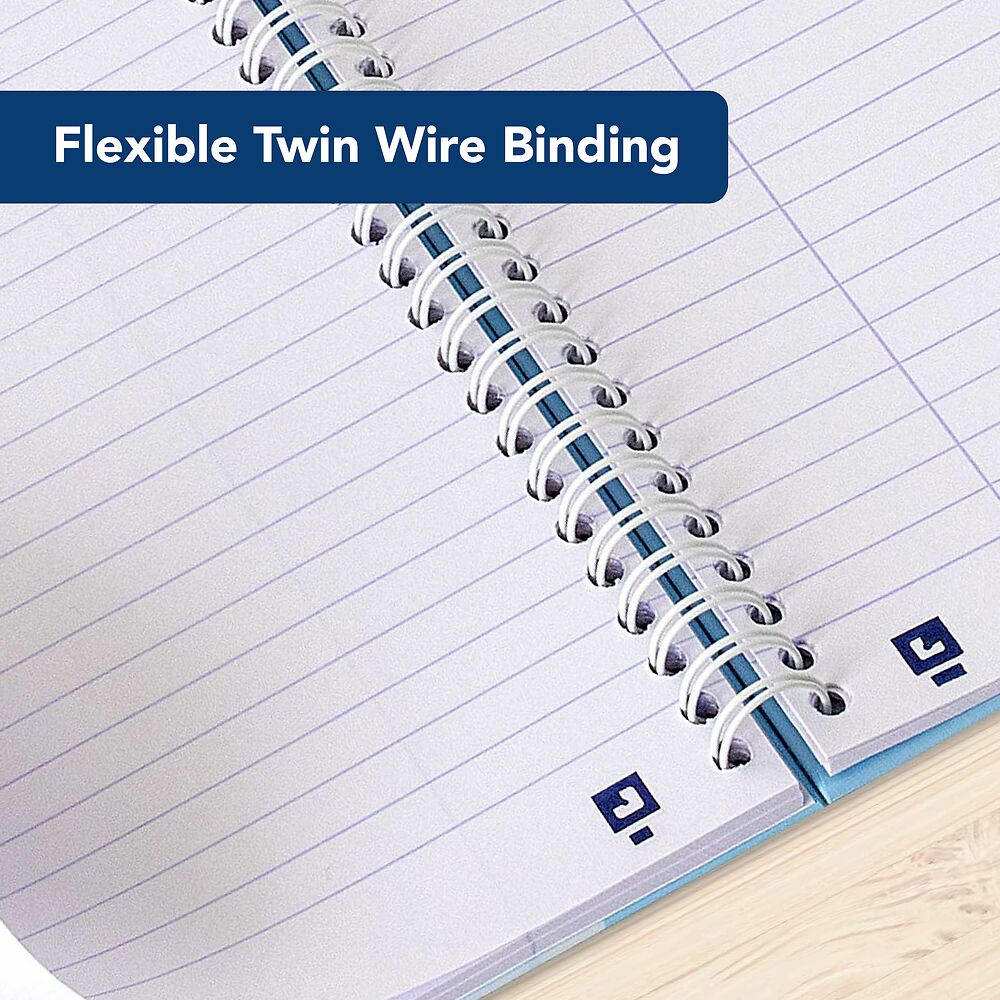 Oxford Marble A5 Hard Cover Wirebound Notebook Twin Pack, Ruled with Margin, 140 Pages, Scribzee Enabled