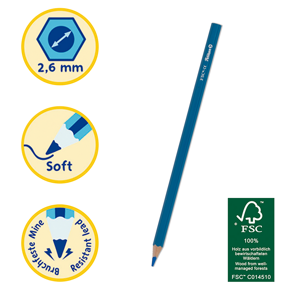 Pelikan Hexagonal Colouring Pencils 12 Pack