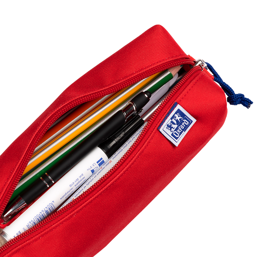 Oxford Red Large Rectangular Pencil Case