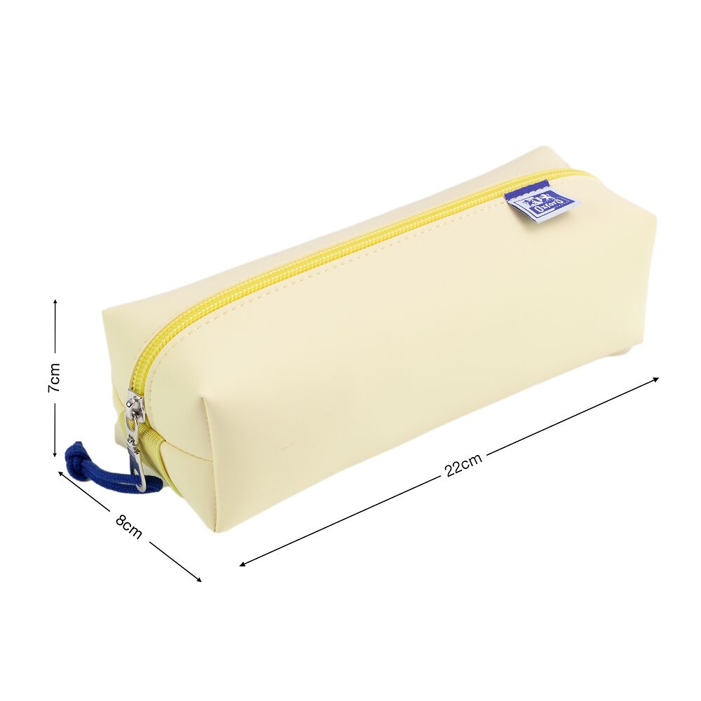 Oxford Large Square Pencil case, Pastel Yellow