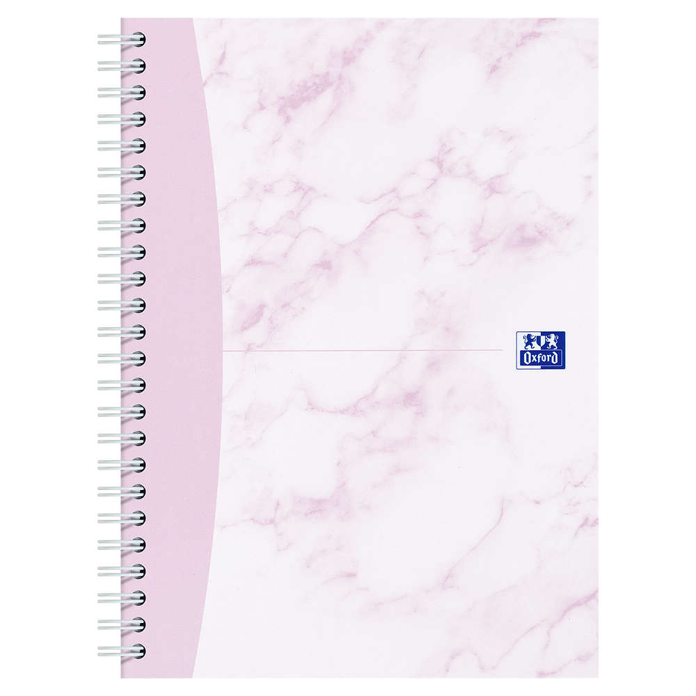 Oxford Marble A5 Hard Cover Wirebound Notebook Twin Pack, Ruled with Margin, 140 Pages, Scribzee Enabled