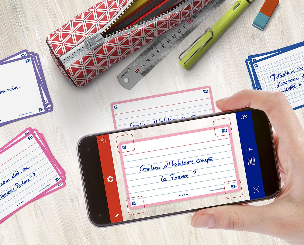 Oxford Pink Flash Cards, Ruled, 7.5x12.5cm, Pack of 80