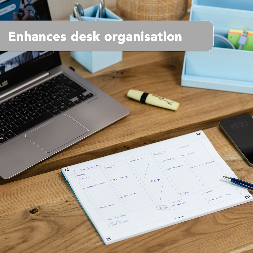 Oxford Task Manager Weekly Planner, Aqua