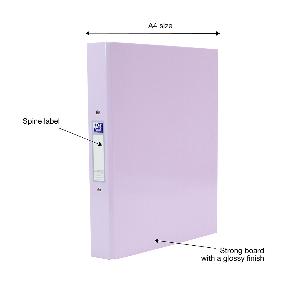 Oxford A4 Pastel Lavender Ring Binder