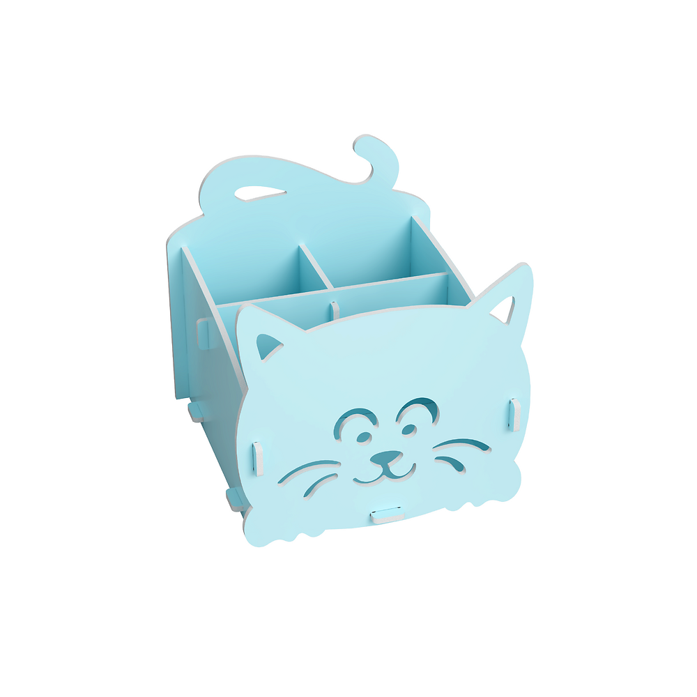 Oxford Leo&Co Desk Organiser Foam PP, Blue Cat