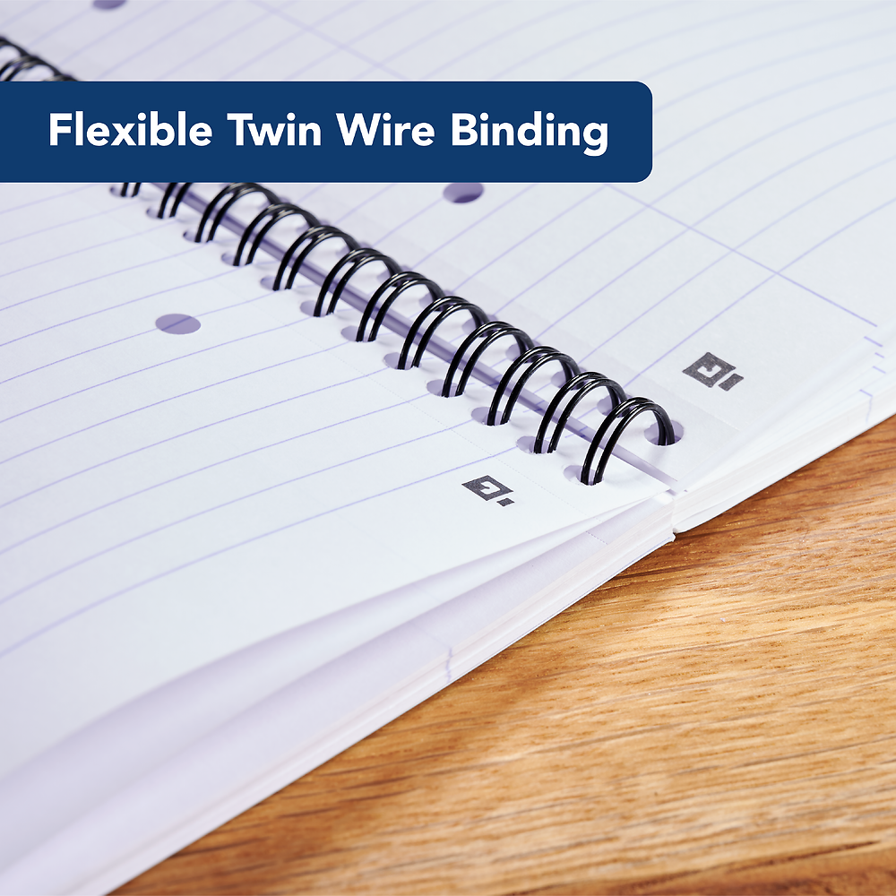 Oxford My Notes Rose Pink A4 Card Cover Wirebound Notebook, Ruled with Margin and Perforated, 200 Pages