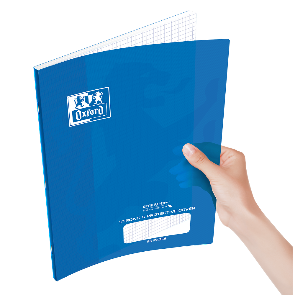 Oxford A4 Exercise Book, Blue PP Cover, 5mm Sqaured, 96 Pages