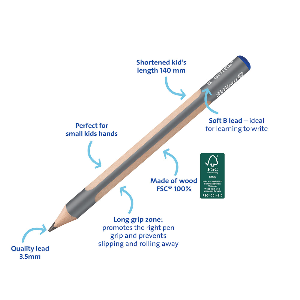 Pelikan Griffix Ergonomic Pencils, Grade B, Pack of 12
