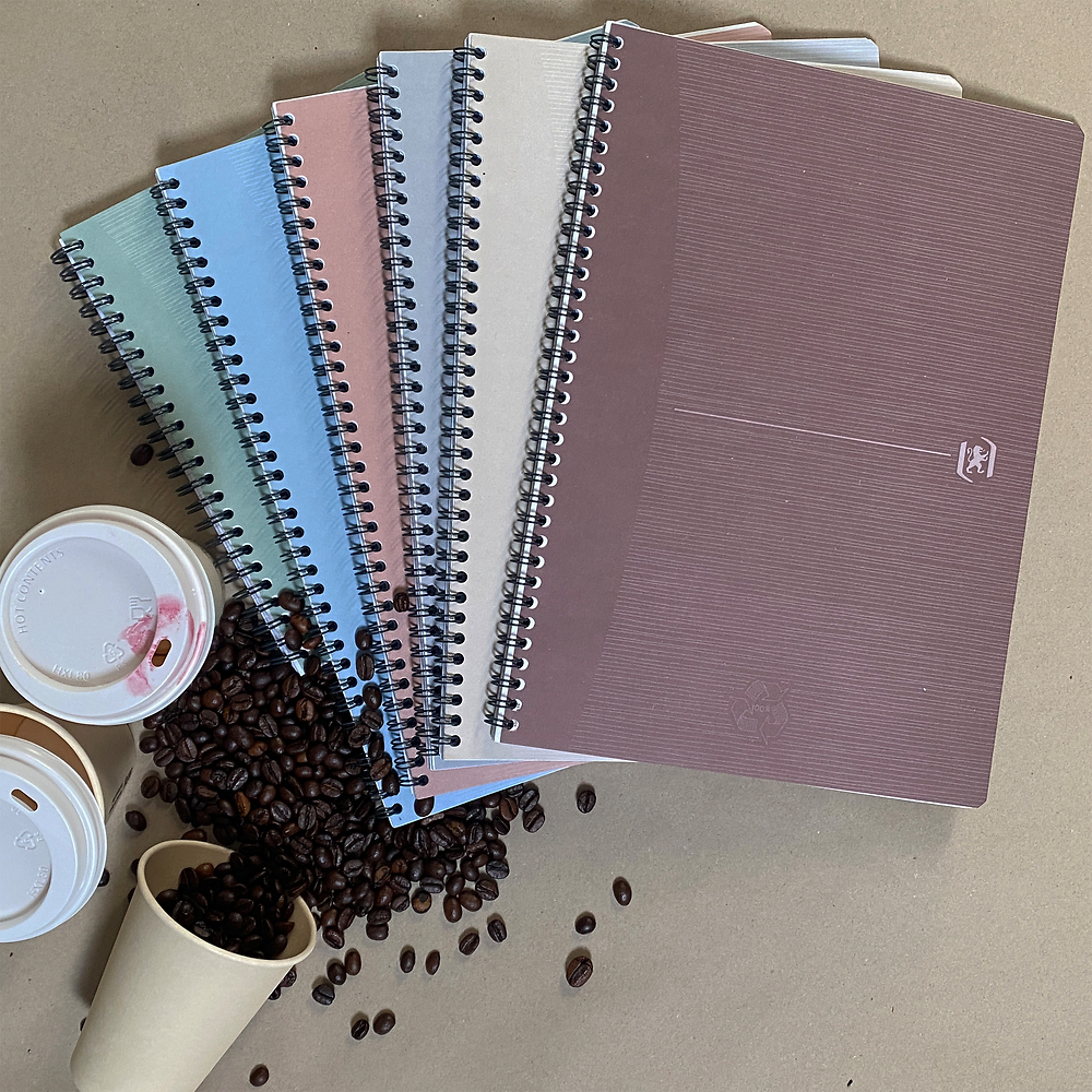 Oxford My Rec'Up Assorted Colours A5 Wirebound notebooks, 180 Pages, Ruled, Pack of 5