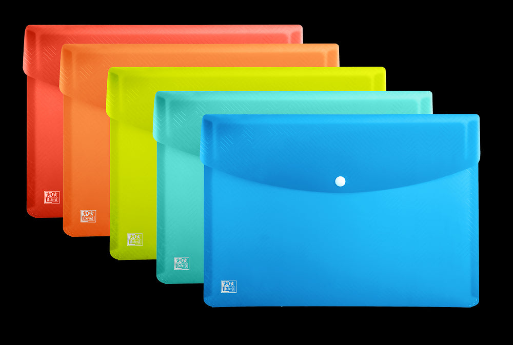 Oxford A4 Popper wallets, Pack 5