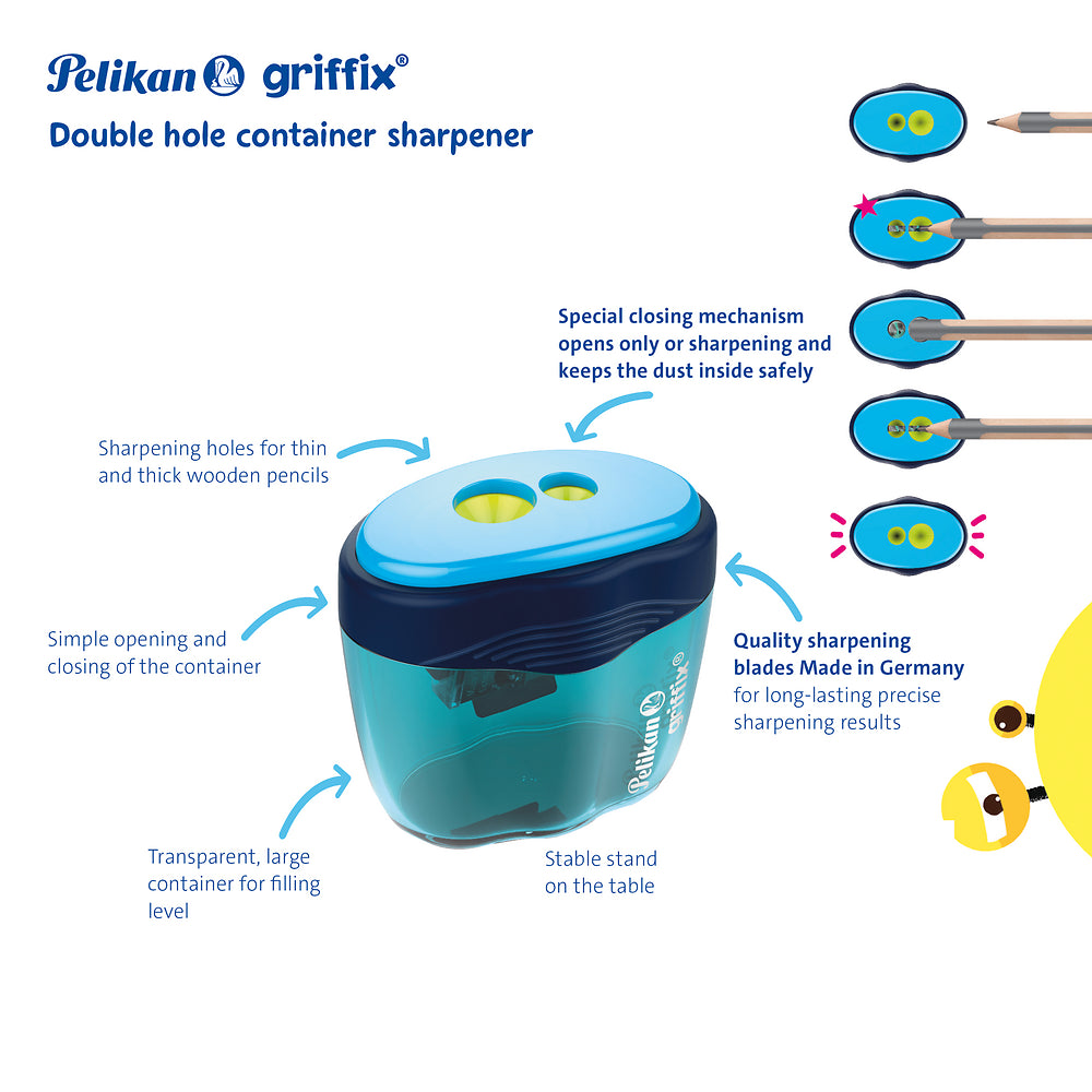 Pelikan Griffix Double Pencil Sharpener, Blue